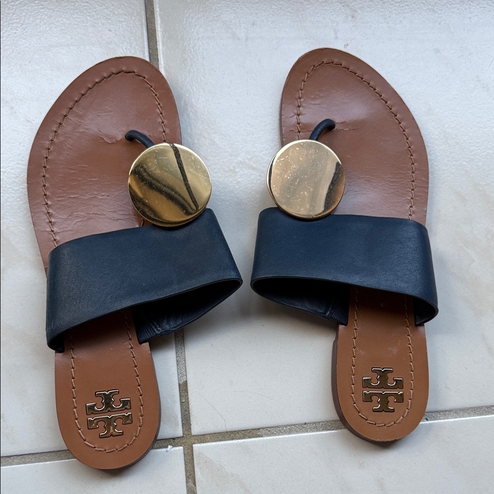 Tory Burch Brown and Black Sandals